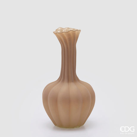 edg enzo de gasperi edg enzo de gasperi vaso flow sinuoso h 31 cm d 17 cm waterproof vetro marrone chiaro ean 8059824596888