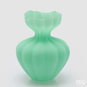 EDG Enzo De Gasperi Flow Sinuous Vase H 32 Cm D 26 Cm Waterproof Frosted Green Glass