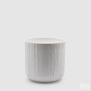 EDG Enzo De Gasperi Vase Gen White Ceramic Relief 15 cm