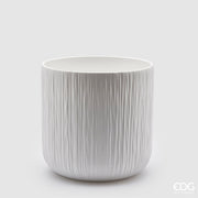 EDG Enzo De Gasperi Gen White Ceramic Relief Vase 20 cm
