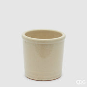 EDG Enzo De Gasperi Glaze Cylinder Ivory Ceramic Vase 18 cm