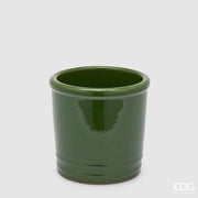 EDG Enzo De Gasperi Glaze Cylinder Green Ceramic Vase 18 cm