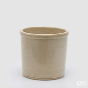 EDG Enzo De Gasperi Glaze Cylinder Ivory Ceramic Vase 23 cm