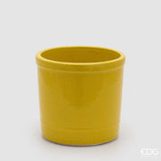 EDG Enzo De Gasperi Yellow Glaze Cylinder Ceramic Vase 23 cm