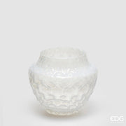EDG Enzo De Gasperi Honeycomb Vase H 17 Cm D 20 Cm Waterproof White Glass