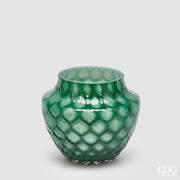 EDG Enzo De Gasperi Honeycomb Vase H 17 Cm D 20 Cm Waterproof Green Glass