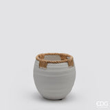 edg enzo de gasperi edg enzo de gasperi vaso in terracotta con corde h 15 cm d 15 cm grigio vaso decorativo naturale design moderno ean 8059824127488