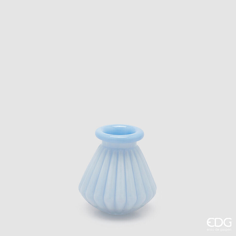 edg enzo de gasperi edg enzo de gasperi vaso righe con bordo h 13 cm d 12 cm waterproof vetro celeste ean 8059824619358