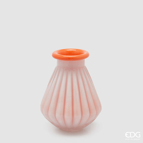 edg enzo de gasperi edg enzo de gasperi vaso righe con bordo h 20 cm d 16 cm waterproof vetro coral ean 8059824619099