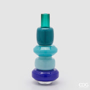 EDG Enzo De Gasperi Strati Vase H 40 Cm D 16 Cm Waterproof Glass Mix Blue