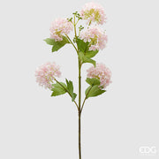 EDG Enzo De Gasperi Viburnum Branch x5 with Leaves Artificial Plant H 80 cm D 10 cm Pink