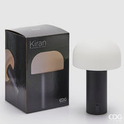 EDG Enzo De Gasperi Kiran Mushroom Table Lamp USB H 22 Cm D 15 Cm Black
