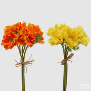 EDG Enzo De Gasperi Poppy Bouquet 5 Branches with Leaves H 34 Cm Yellow or Orange 1 Pc