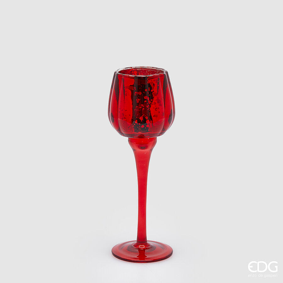 edg enzo de gasperi portacandela calice natale h 22 cm d 8 cm rosso ean 8059824408693