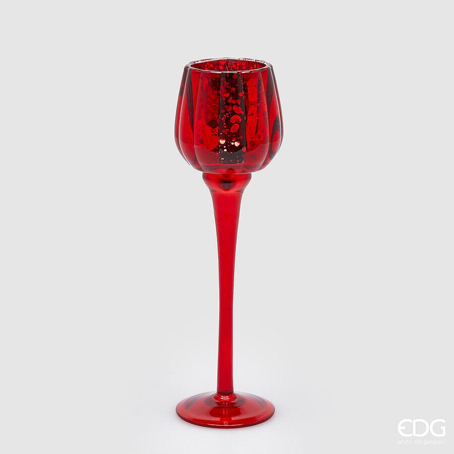 edg enzo de gasperi portacandela calice natale h 27 5 cm d 8 cm rosso ean 8059824408570