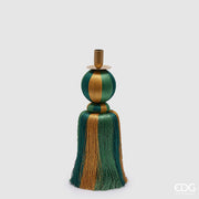 EDG Enzo De Gasperi Christmas Tassel Candle Holder H 35 Cm Green Gold