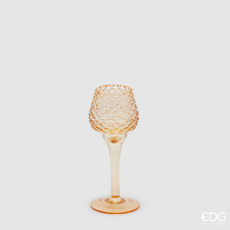 edg enzo de gasperi portacandela pigna calice natale h 18 5 cm d 7 5 cm amber ean 8059824408471