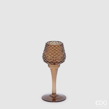 edg enzo de gasperi portacandela pigna calice natale h 18 5 cm d 7 5 cm marrone ean 8059824408495