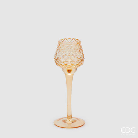 edg enzo de gasperi portacandela pigna calice natale h 21 5 cm d 7 5 cm amber ean 8059824408433