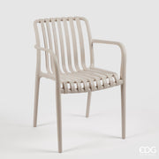 EDG Enzo De Gasperi Striped Ivory Polypropylene Chair
