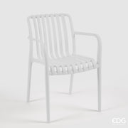 EDG Enzo De Gasperi Striped White Polypropylene Chair