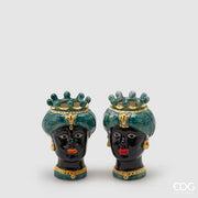 EDG Enzo De Gasperi Sicily Head Vase H 13 Cm His or Her 1 Pc Black
