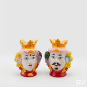 EDG Enzo De Gasperi Sicily Head Vase H 13 Cm His or Her 1 Pc Pink