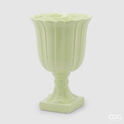 EDG Enzo De Gasperi Tulip Vase Cup with Foot H 41 Cm D 27 Cm Light Green