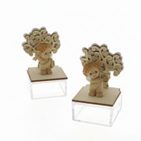 Angelo albero della vita porta confetti Etm legno e plexiglass H.11 cm: bomboniera battesimo e nascita. Venduto singolarmente, 2 modelli