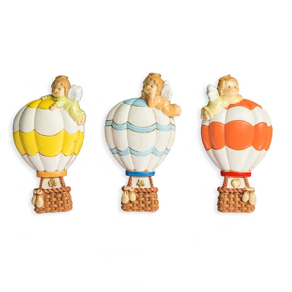 Etm Angel Magnet Hot Air Balloon Resin 7 cm 12 pcs