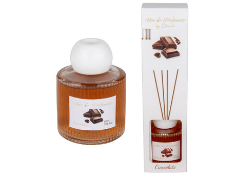 Profuma casa e ufficio con il diffusore a bacchette Etm 50ml fragranza Cioccolato. Diffusione costante, design discreto, pronto all'uso. Ottimo come bomboniera. 