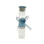 ETM Bomboniera Vial Test Tube Round Glass H 12.5 Cm Light Blue 12 Pcs