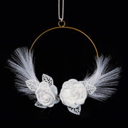 ETM Decor Circle 2 Flowers D 20 / 25 cm White
