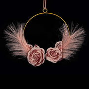 ETM Decoration Circle 2 Flowers D 20 / 25 Cm Pink