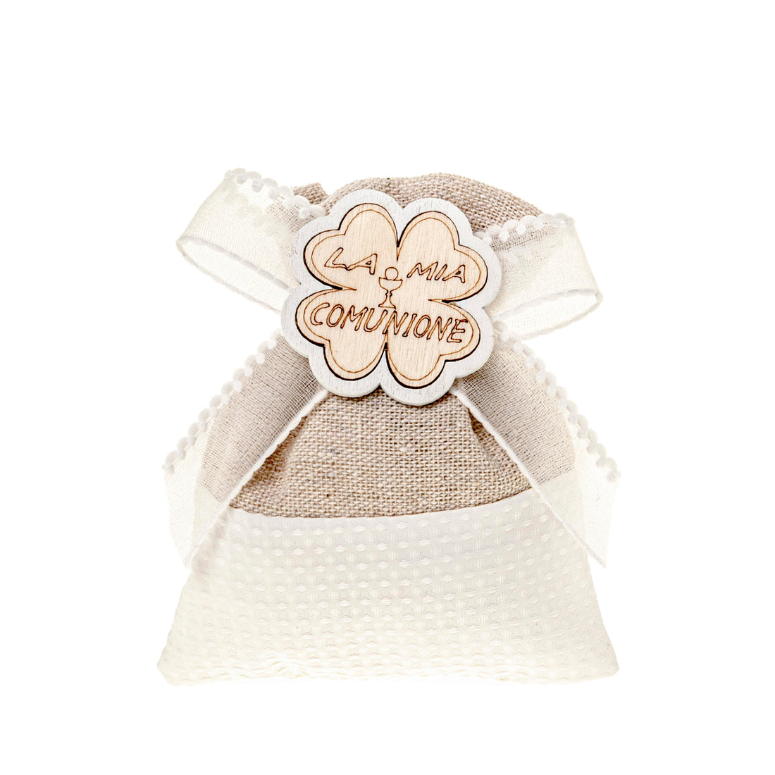 etm etm sacchetto quadrifoglio bag comunione 9 x 11 cm beige 12 pz ean 8057500589148