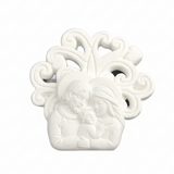Gesso Famiglia ETM bianco 4,3 cm, set 12 pz. Bomboniera e decorazione per matrimoni, battesimi e cerimonie.