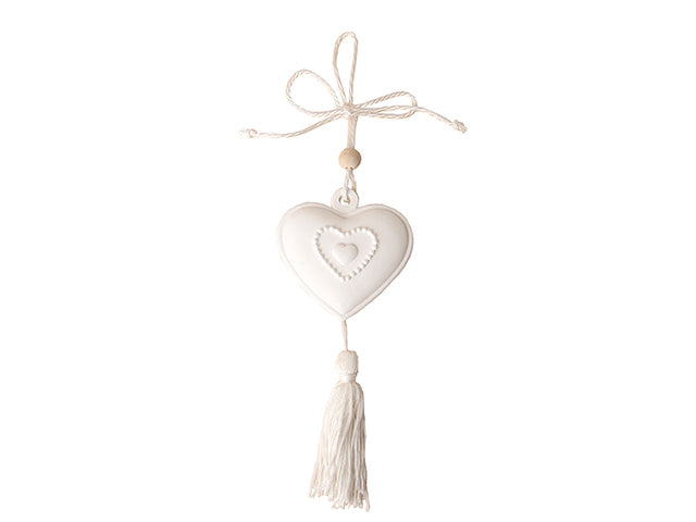 Etm Gesso Ricco Cuore Bianco 25cm Decorazione