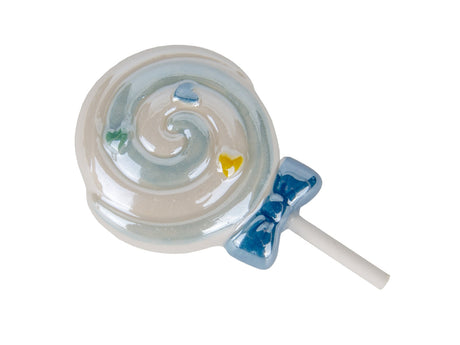 Decora il frigo con il magnete lecca-lecca Etm Lollipop in PVC celeste, ø 8 cm. Bomboniera battesimo originale e colorata.
