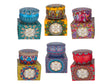 Candela Etm Mosaico in scatola latta decorata 6cm, 6 colori assortiti a €4,20 cad. Regalo originale e bomboniera. ean 8052211173709