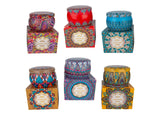 Etm Mosaico Candela Scatola Latta Decorata 8cm 6 Colori