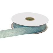 ETM Double Satin Ribbon Polka Dots 25mm 50m Light Blue