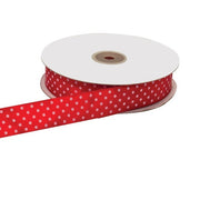 ETM Double Satin Ribbon Polka Dots 25mm 50m Red