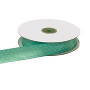 ETM Double Satin Ribbon Polka Dots 25mm 50m Tiffany