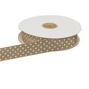 ETM Double Satin Ribbon Polka Dots 25mm 50m Dove Grey