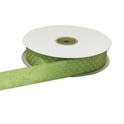 ETM Double Satin Ribbon Polka Dots 25mm 50m Green