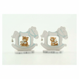 Orsetto cavalluccio in resina cielo Etm 9 cm: bomboniera nascita maschietto in conf. da 12 pz. Decorativo e duraturo.