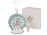 Diffusore ceramica orsetto Etm Pittura Baby Cielo H 11 cm con scatola: bomboniera battesimo e nascita pronta al dono.