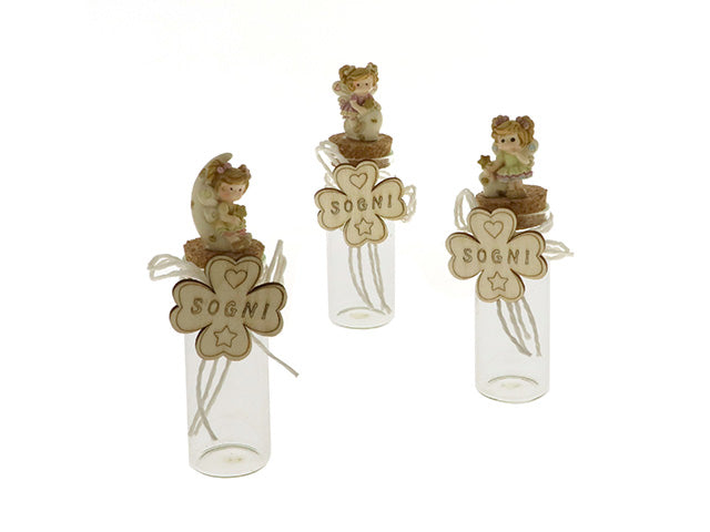 Etm Test Tube Glass Bonbonniere Cork Stopper Resin Figurine