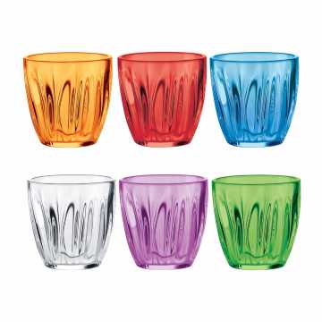 Guzzini Feeling Set De 6 Porte-Verres Multicolore – Plastique Recyclable, 13 X 7 X H17 Cm, Made In Italy