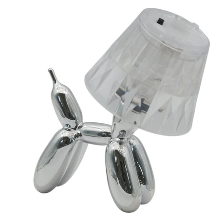 larcolaio larcolaio lumetto cagnolino argento con cupola trasparente 92x105x7 cm lampada led da tavolo design